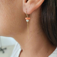 Load image into Gallery viewer, READY TO SHIP Freshwater Pearl &amp; Coral Earrings in 14k Gold Fill - FJD$
