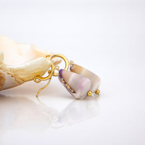 READY TO SHIP Shell Huggie Earrings - 14k Gold Fill FJD$