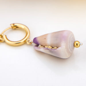 READY TO SHIP Shell Huggie Earrings - 14k Gold Fill FJD$