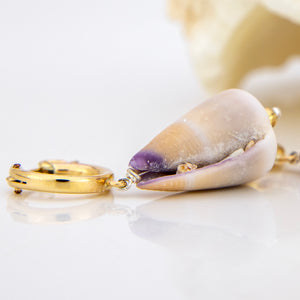 READY TO SHIP Shell Huggie Earrings - 14k Gold Fill FJD$