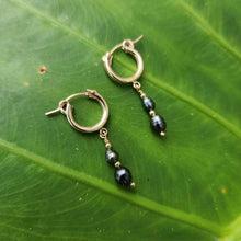 Load image into Gallery viewer, READY TO SHIP Tahitian Keshi Pearl Huggie Earrings - 14k Gold Fill FJD$
