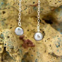 Load image into Gallery viewer, READY TO SHIP Mother of Pearl &amp; Fiji Keshi Pearl Earrings -925 Sterling Silver FJD$
