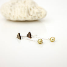 Load image into Gallery viewer, READY TO SHIP Mother of Pearl &amp; Fiji Keshi Pearl Earrings -925 Sterling Silver FJD$
