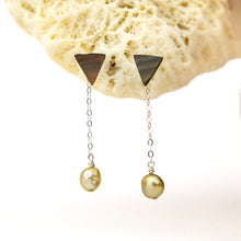 Load image into Gallery viewer, READY TO SHIP Mother of Pearl &amp; Fiji Keshi Pearl Earrings -925 Sterling Silver FJD$
