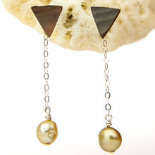 Load image into Gallery viewer, READY TO SHIP Mother of Pearl &amp; Fiji Keshi Pearl Earrings -925 Sterling Silver FJD$
