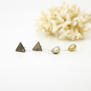 READY TO SHIP Mother of Pearl & Fiji Keshi Pearl Earrings -925 Sterling Silver FJD$