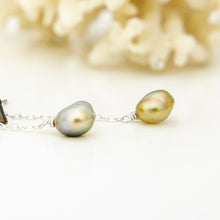 Load image into Gallery viewer, READY TO SHIP Mother of Pearl &amp; Fiji Keshi Pearl Earrings -925 Sterling Silver FJD$
