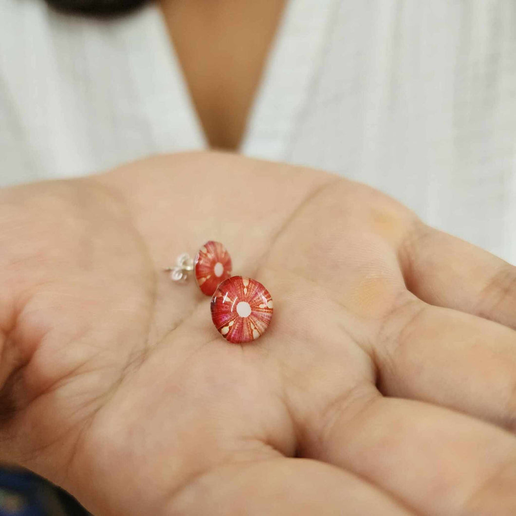 READY TO SHIP Sea Urchin Stud Earrings - 925 Sterling Silver FJD$