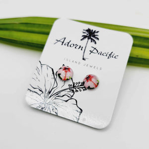 READY TO SHIP Hibiscus Flower Stud Earrings - 925 Sterling Silver FJD$