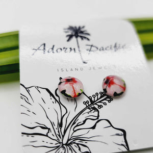 READY TO SHIP Hibiscus Flower Stud Earrings - 925 Sterling Silver FJD$