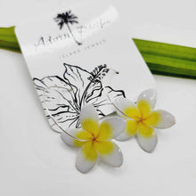 Load image into Gallery viewer, READY TO SHIP Frangipani Flower Hoop Earrings - 925 Sterling Silver FJD$
