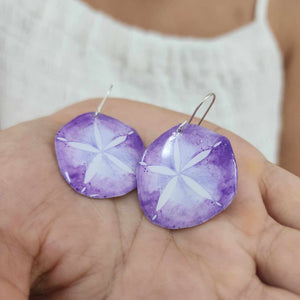 READY TO SHIP Sand Dollar Resin Earrings - 925 Sterling Silver FJD$