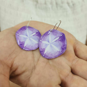 READY TO SHIP Sand Dollar Resin Earrings - 925 Sterling Silver FJD$