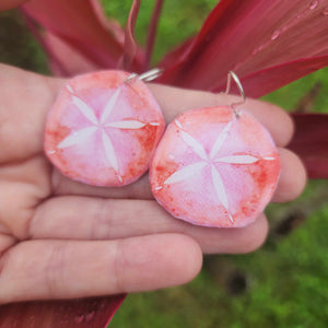 READY TO SHIP Sand Dollar Resin Earrings - 925 Sterling Silver FJD$