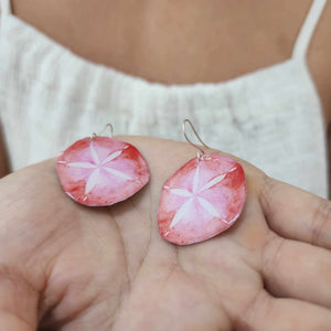 READY TO SHIP Sand Dollar Resin Earrings - 925 Sterling Silver FJD$