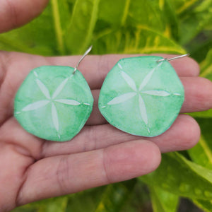 READY TO SHIP Sand Dollar Resin Earrings - 925 Sterling Silver FJD$