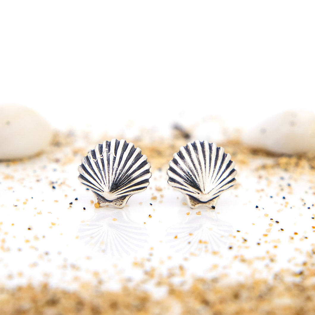 READY TO SHIP Sea Shell Stud Earrings - 925 Sterling Silver FJD$