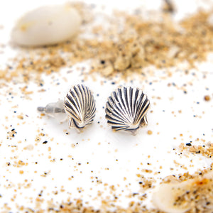 READY TO SHIP Sea Shell Stud Earrings - 925 Sterling Silver FJD$