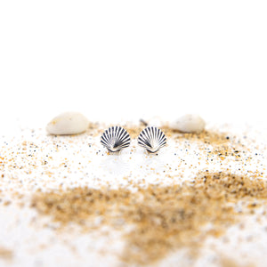 READY TO SHIP Sea Shell Stud Earrings - 925 Sterling Silver FJD$