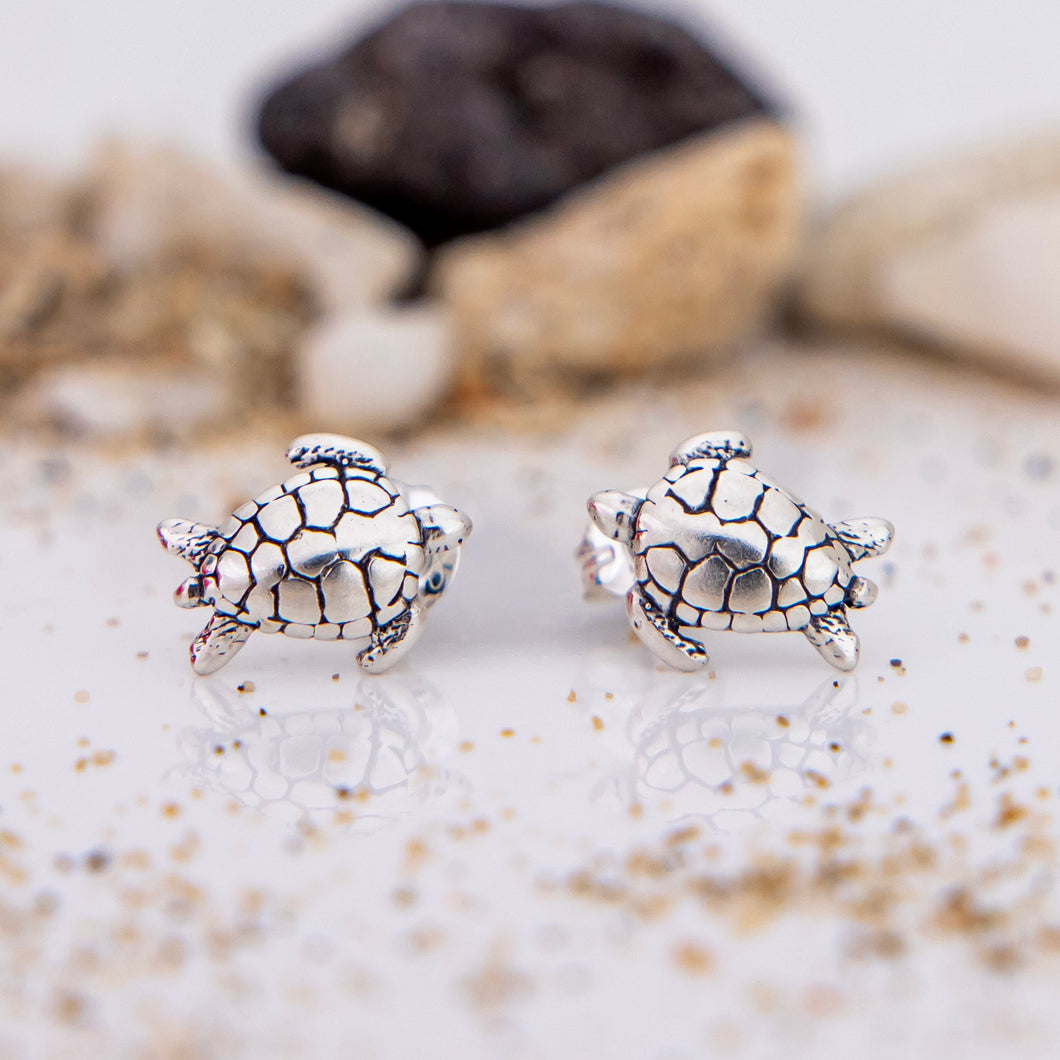 READY TO SHIP Turtle Stud Earrings - 925 Sterling Silver FJD$