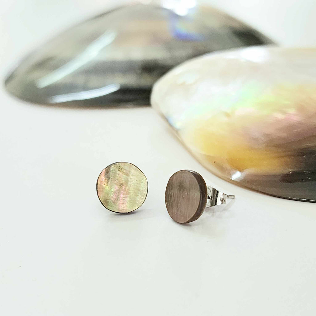 READY TO SHIP Mother of Pearl Stud Earrings - Stainless Steel FJD$