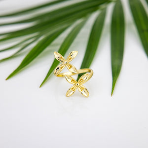 READY TO SHIP Frangipani Bua Ring - 18k Gold Vermeil FJD$