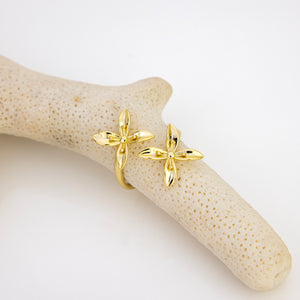 READY TO SHIP Frangipani Bua Ring - 18k Gold Vermeil FJD$