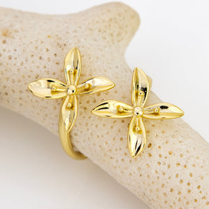 READY TO SHIP Frangipani Bua Ring - 18k Gold Vermeil FJD$