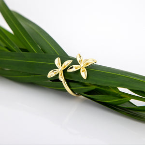 READY TO SHIP Frangipani Bua Ring - 18k Gold Vermeil FJD$