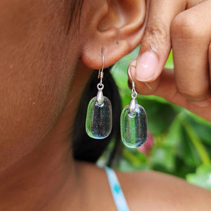 READY TO SHIP Loloma Glass Drop Earrings in 925 Sterling Silver - FJD$