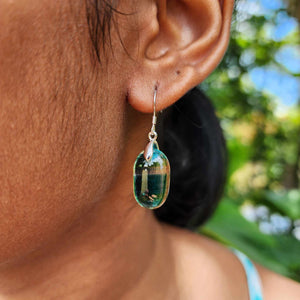 READY TO SHIP Loloma Glass Drop Earrings in 925 Sterling Silver - FJD$