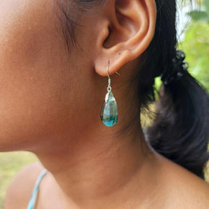 READY TO SHIP Loloma Glass Drop Earrings in 925 Sterling Silver - FJD$