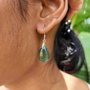 READY TO SHIP Loloma Glass Drop Earrings in 925 Sterling Silver - FJD$