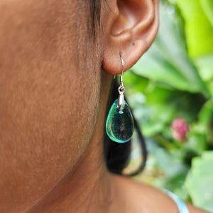 READY TO SHIP Loloma Glass Drop Earrings in 925 Sterling Silver - FJD$