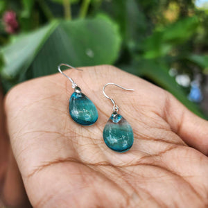 READY TO SHIP Loloma Glass Drop Earrings in 925 Sterling Silver - FJD$