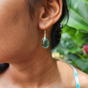 READY TO SHIP Loloma Glass Drop Earrings in 925 Sterling Silver - FJD$