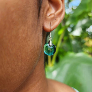 READY TO SHIP Loloma Glass Drop Earrings in 925 Sterling Silver - FJD$