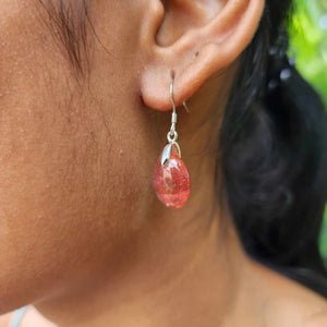 READY TO SHIP Loloma Glass Drop Earrings in 925 Sterling Silver - FJD$