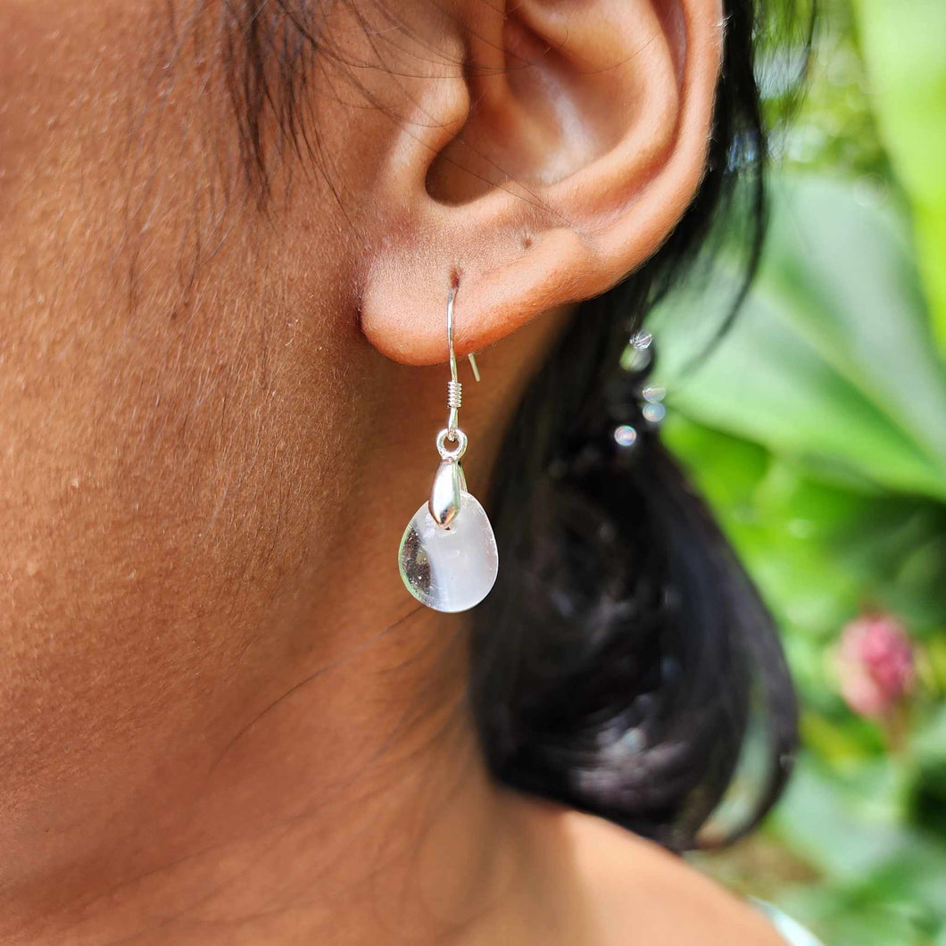 READY TO SHIP Loloma Glass Drop Earrings in 925 Sterling Silver - FJD$