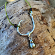 Load image into Gallery viewer, READY TO SHIP Civa Fiji Pearl Fish Hook Necklace - Nylon &amp; 925 Sterling Silver FJD$
