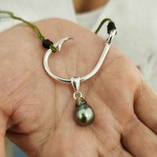 Load image into Gallery viewer, READY TO SHIP Civa Fiji Pearl Fish Hook Necklace - Nylon &amp; 925 Sterling Silver FJD$
