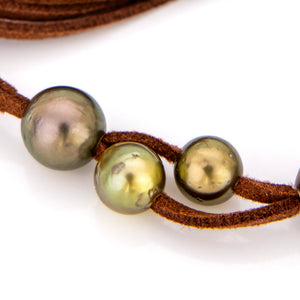 READY TO SHIP Unisex Fiji Saltwater Pearl Suede Leather Necklace - FJD$