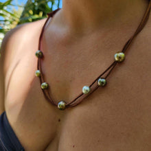 Load image into Gallery viewer, READY TO SHIP Unisex Fiji Saltwater Pearl Suede Leather Necklace - FJD$
