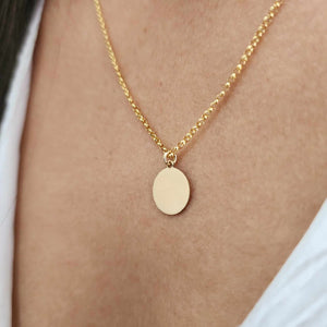 CUSTOM ENGRAVED - Disc Necklace - 14k Gold Fill FJD$