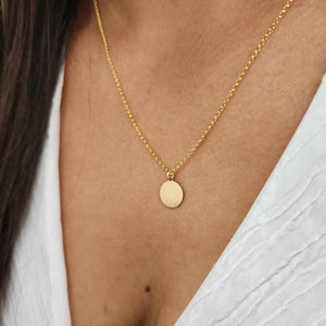 CUSTOM ENGRAVED - Disc Necklace - 14k Gold Fill FJD$