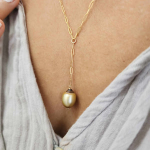 CONTACT US TO RECREATE THIS SOLD OUT STYLE Civa Fiji Saltwater Pearl Lariat Y-Necklace - 14k Gold Fill FJD$