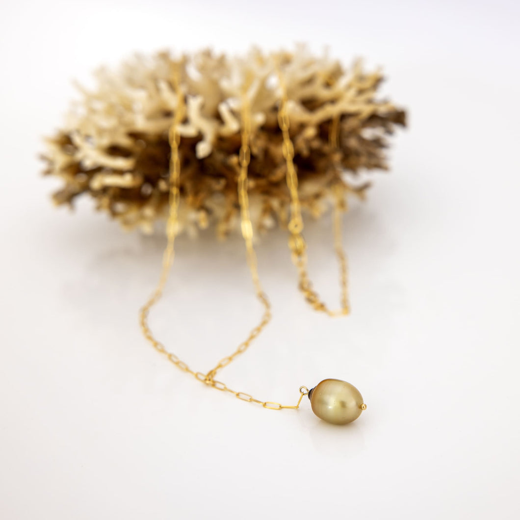 CONTACT US TO RECREATE THIS SOLD OUT STYLE Civa Fiji Saltwater Pearl Lariat Y-Necklace - 14k Gold Fill FJD$