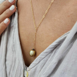 CONTACT US TO RECREATE THIS SOLD OUT STYLE Civa Fiji Saltwater Pearl Lariat Y-Necklace - 14k Gold Fill FJD$