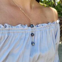 Load image into Gallery viewer, READY TO SHIP Civa Fiji Pearl Trio Lariat Y-Necklace - 14k Gold Fill FJD$
