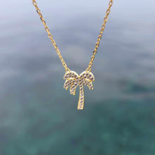 Load image into Gallery viewer, READY TO SHIP Palm Tree Necklace with Cz Stone Detail - 18k Gold Vermeil FJD$
